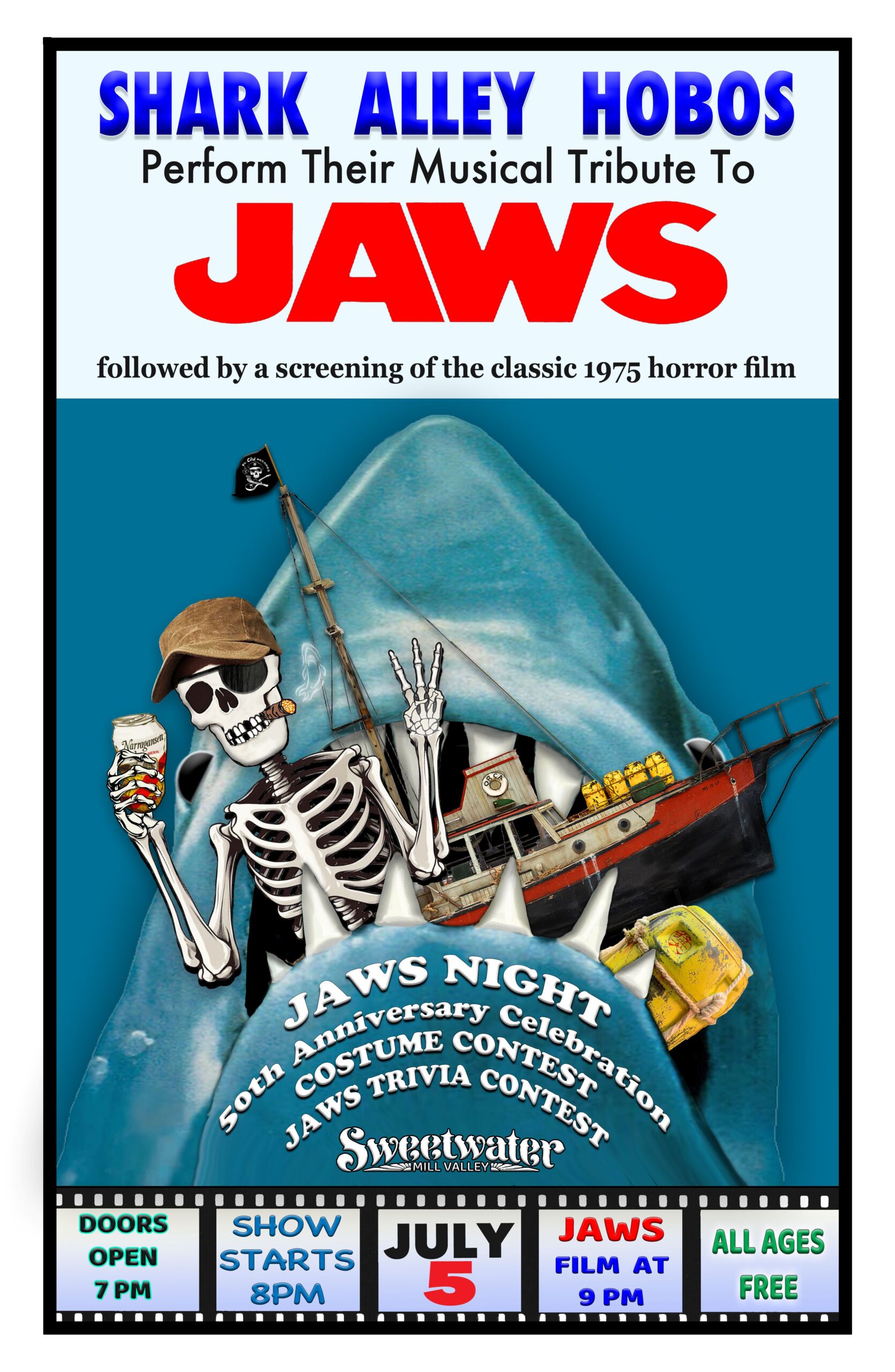 Free show! Shark Alley Hobos perform their musical tribute to JAWS plus ...