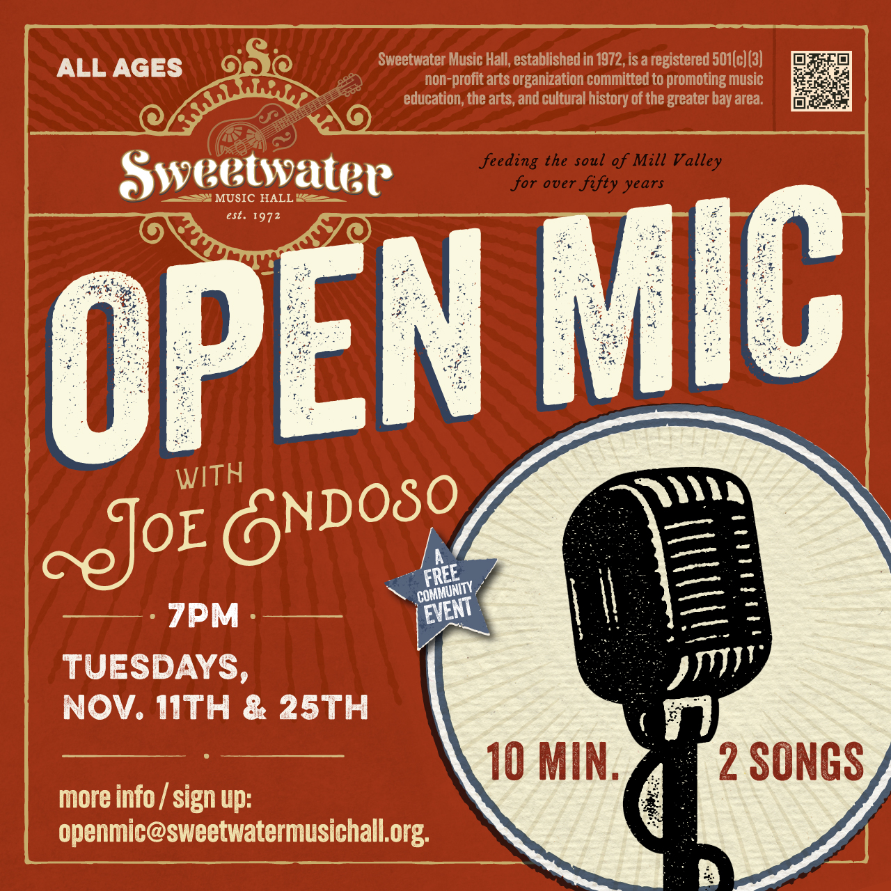 Open Mic Night with Joe Endoso