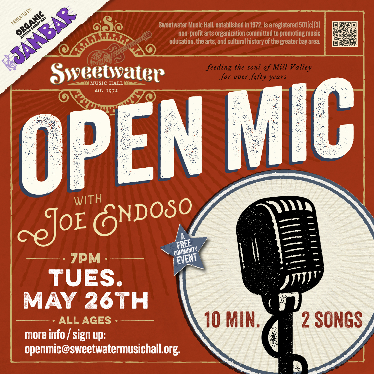 Open Mic Night hosted by Joe Endoso