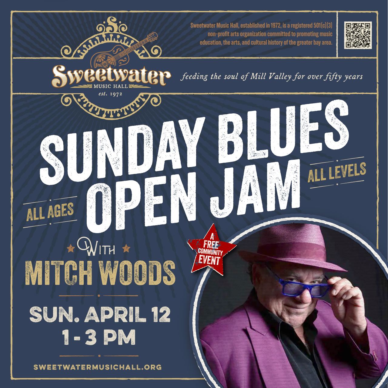 Sunday Blues Open Jam Hosted by Mitch Woods