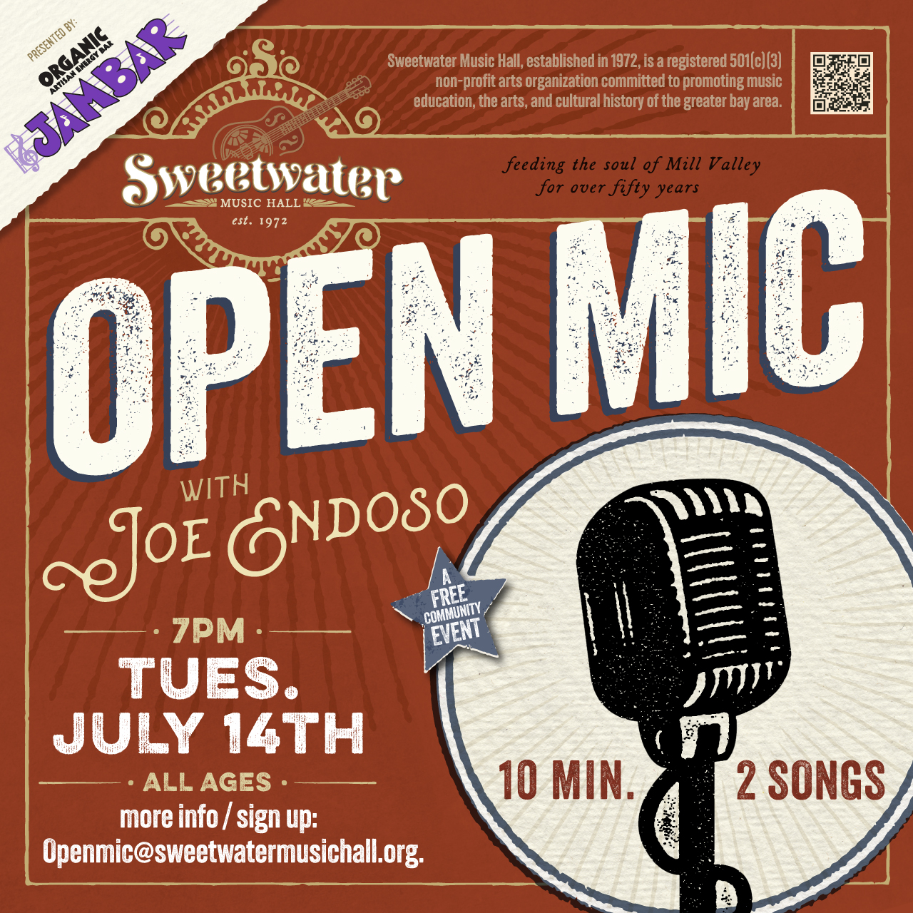 Open Mic Night with Joe Endoso