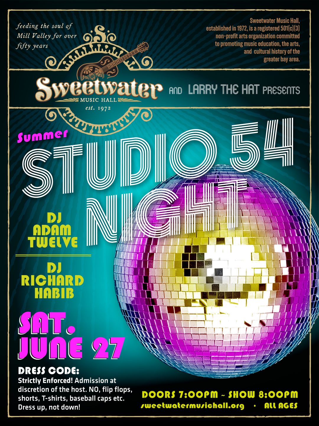 Summer Studio 54 Night with DJ Adam Twelve and DJ Richard Habib