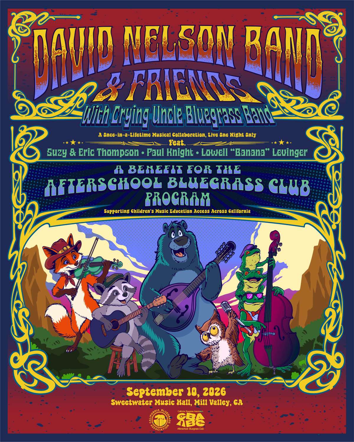 David Nelson Band & Friends w/ Crying Uncle Bluegrass Band: A Benefit for the After School Bluegrass Club Program